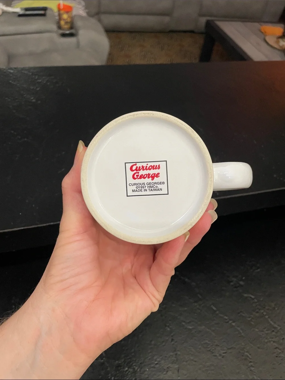 Yellow Ceramic Curious George Coffee Mug